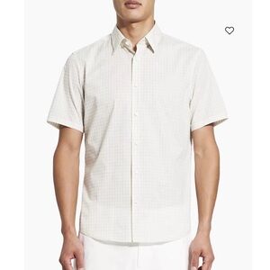 Theory Slubby Grid Irving Button Up Shirt